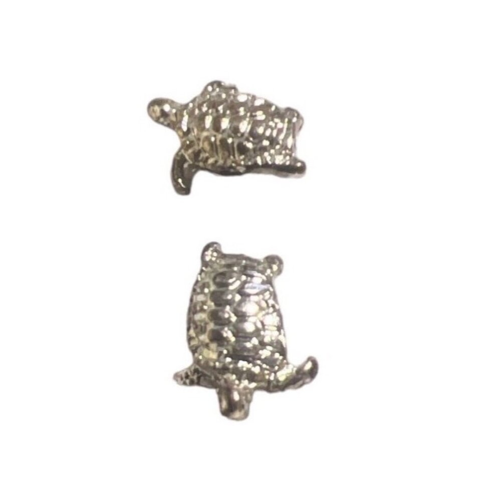 Tiny Turtle Silver Studs Pierced Earrings Cute Tortugas